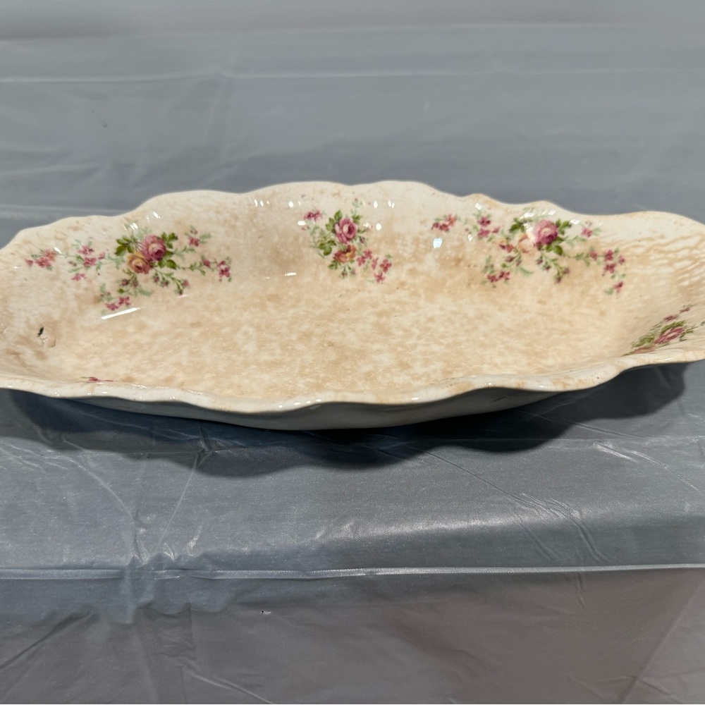 Vintage Sebring Pottery Porcelain Floral Serving Tray | AS-IS